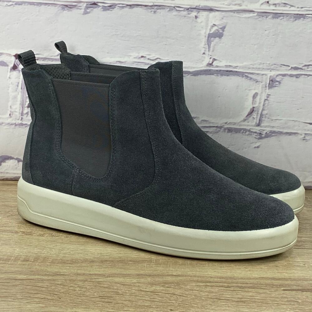 ECCO Soft 9 II Chelsea Ankle Boots Women's 10-10.5 EU 41 Gray Suede Casual